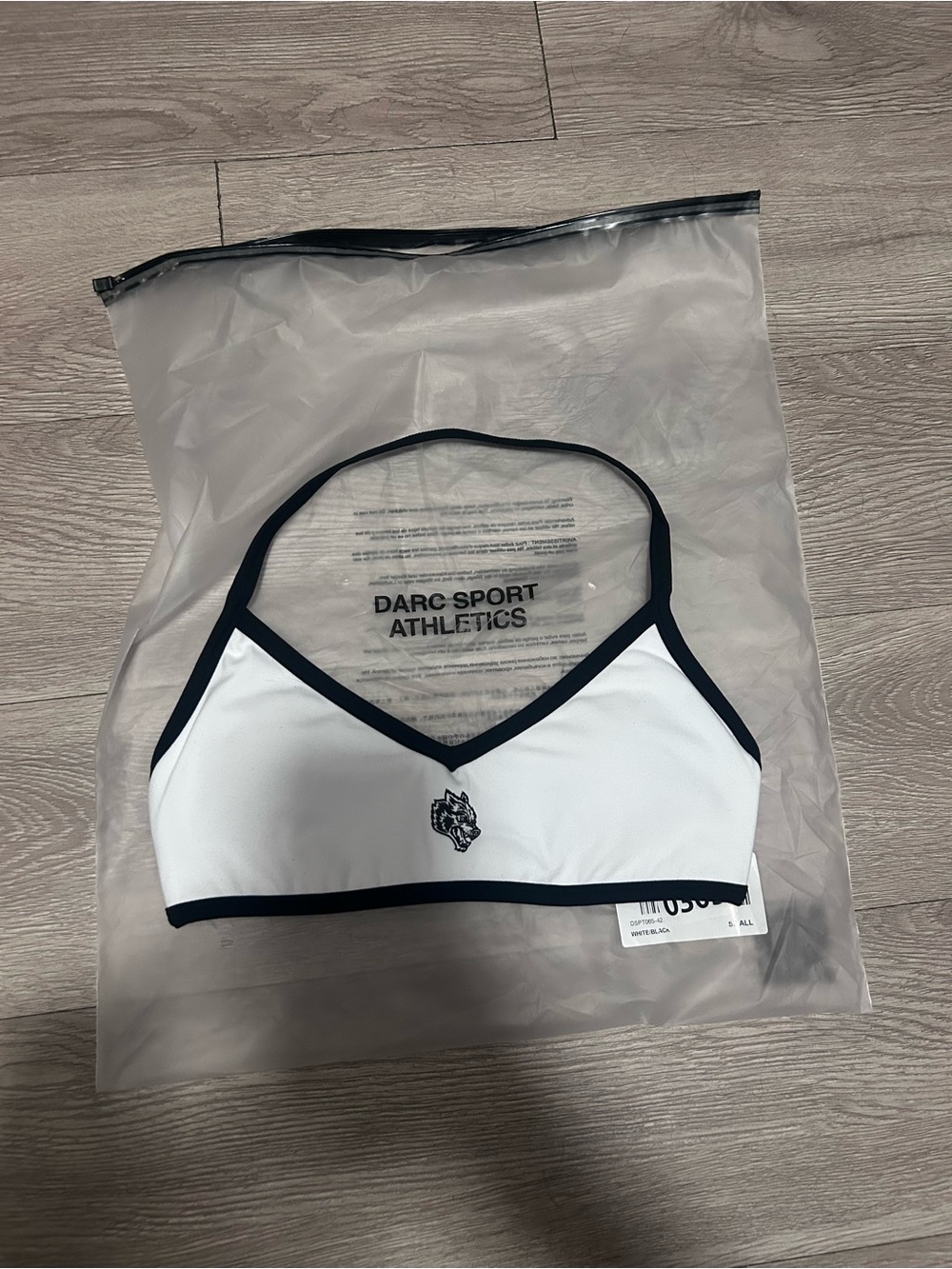 Darc Sport White and Black Trim Sports Bra